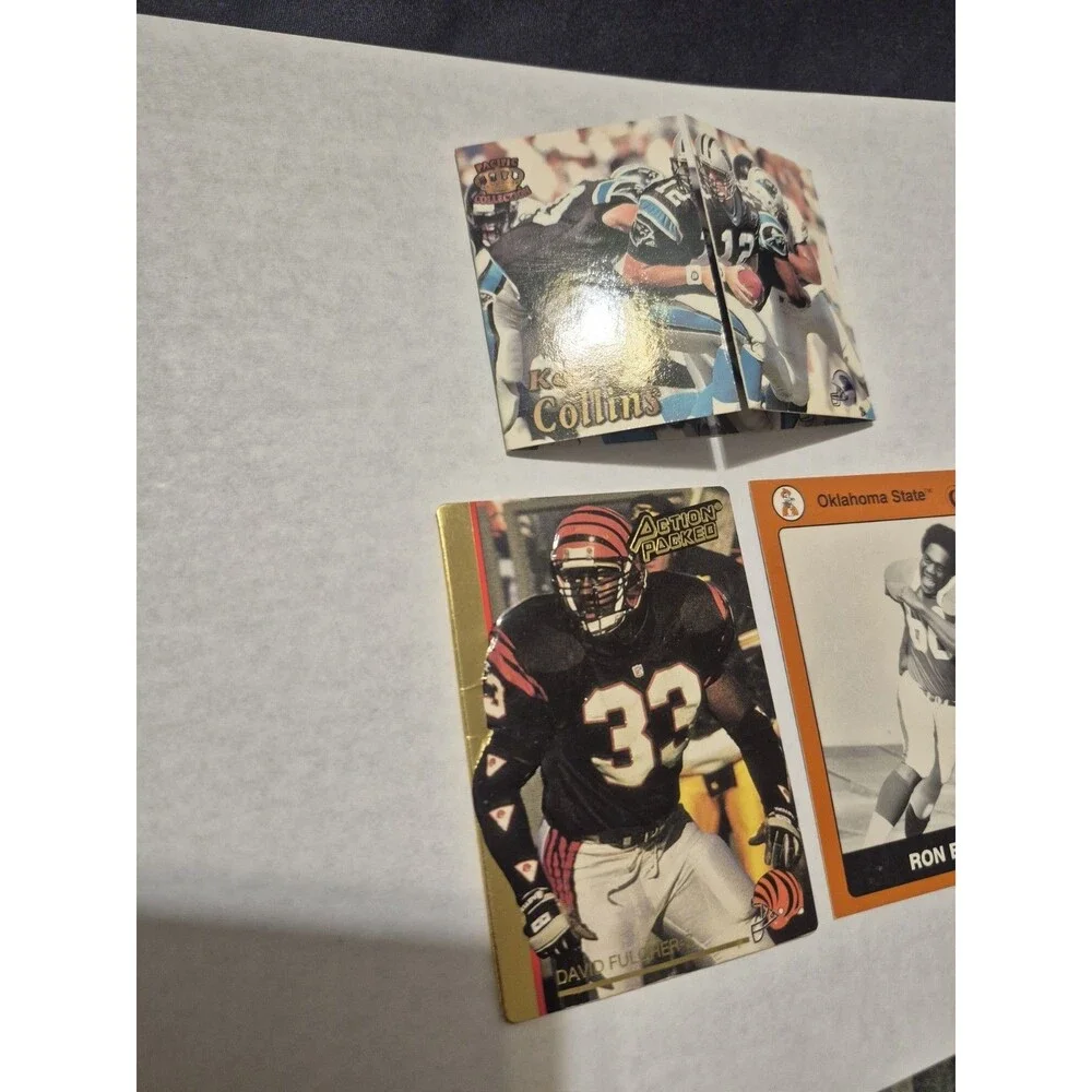 Vintage Football Card Lot Kerry Collins David Fulcher Ron Baker NFL College